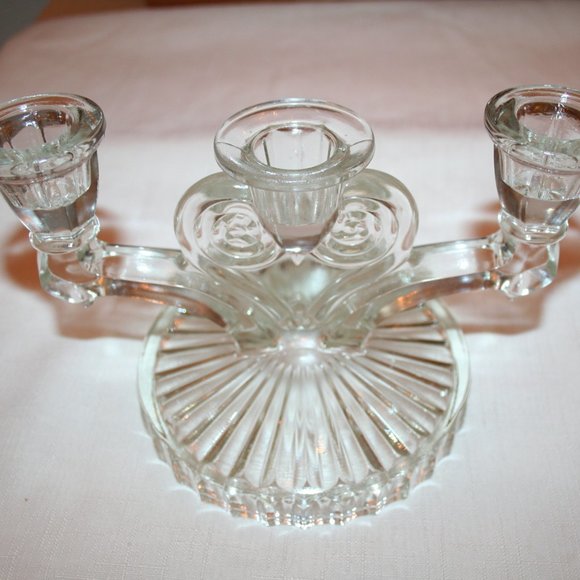 Reduced! 3 LIGHT CANDLESTICK - Cosmos Clear by Jeannette (6pcs) - Picture 7 of 9